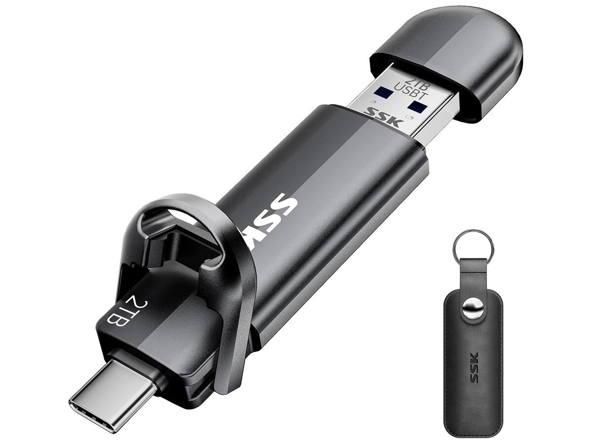 Флешка SSK 2TB Dual USB C Flash Drive 2-in-1 Type C+ USB A 3.2