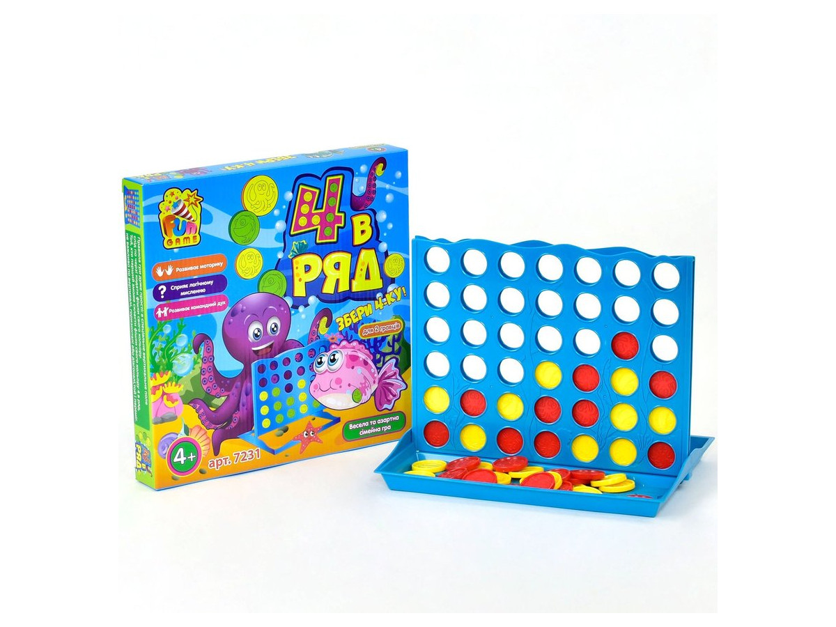 More fun game. Игра детская настольная &quot;4 в ряд&quot; 707-16. fun and games.