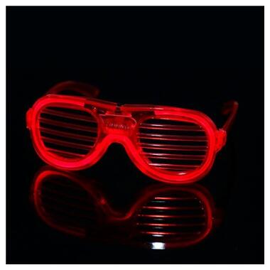 Окуляри LED-blinds з підсвічуванням Червоний + батарейки (gla-red) фото №1