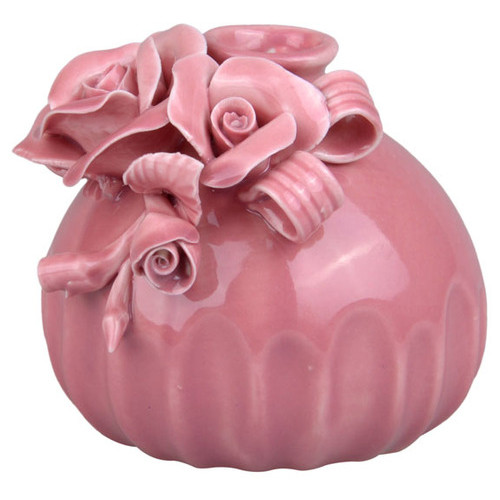 Декоративна фарфорова ваза Light Hous Кармен рожева10 см фото №1