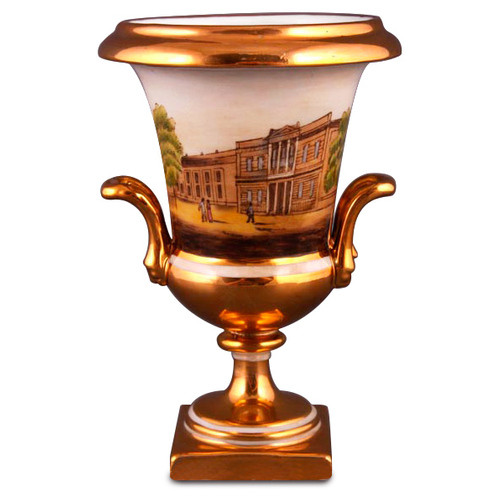 Декоративна фарфорова ваза Light Hous Карфаген золота 16 см фото №1