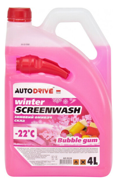 Омивач зимовий (Auto Drive) -22 Bubble Gum 4л. (AD0124) фото №1