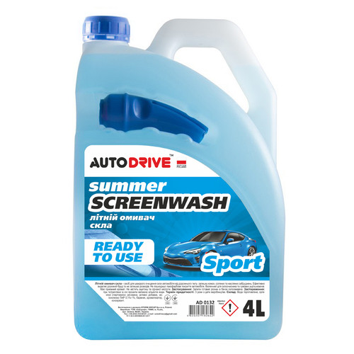 Омивач скла літній Auto Drive Screen Wash Sport 4л (AD0132) фото №1