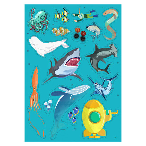 Гра з багаторазовими наклейками Умняшка Підводний світ (KP-008) фото №10