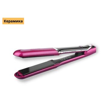Компактний прасок випрямляч для волосся з керамічним покриттям XPRO 10083 рожевий (41000-DSP-10083) фото №2