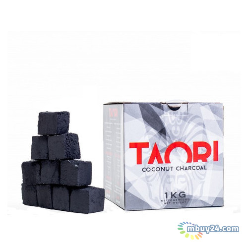 Уголь для кальяна кокосовый AMY Taori 1 кг в упаковке 64 кубика фото №1