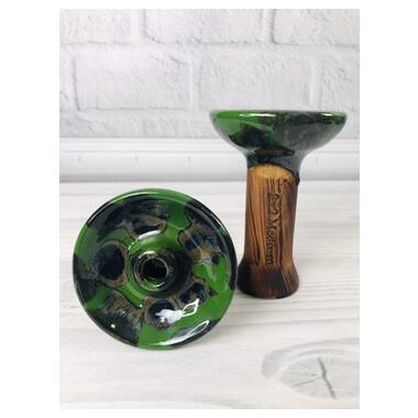 Чаша для кальяну глиняна 2x2 Hookah - Green, аксесуари для кальянника фото №1