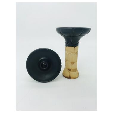 Чаша для кальяну 2x2 Hookah Medium Turtle - Чорний мат (різьблена ніжка) фото №1