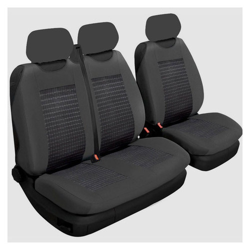 Майка универсальная для сидений Avtm Premium Shadow Black перед комплект (2+1) шт + вставки (A), без подголовников (CJE53210) фото №1