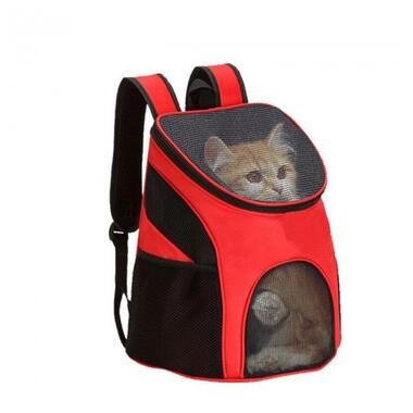 Рюкзак перенесення для котів та собак з сітчастими вставками, червоний (CZ2759450001) Supretto фото №1