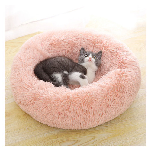 Лежак пуф для котів собак круглий Taotaopets S Рожевий (5516-26506) фото №6