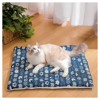 Лежак для домашньої тварини для котів та собак Taotaopets 563301 Blue Cats L (50*70 см) фото №2