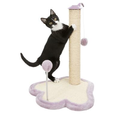 Дряпка для котів Trixie Junior Стовпчик-лапа з іграшками 40х38х50 см світло-бузковий (4011905429311) фото №6
