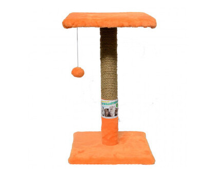 Когтеточка Мой Пушистик для кошек с полкой джут оранжевый 30x30x50 см (146315) фото №1