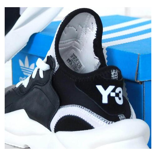 Кроссовки Adidas Y-3 Kaiwa черно-белые фото №4