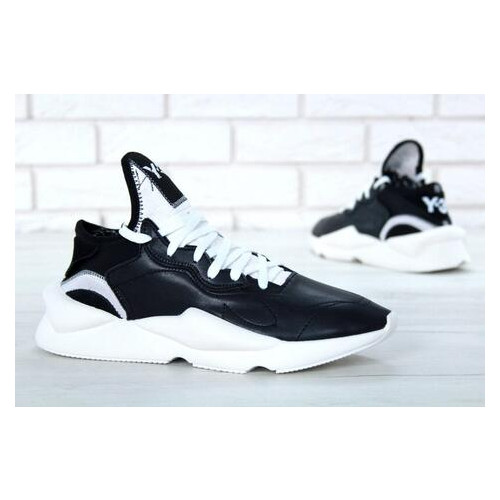 Кроссовки Adidas Y-3 Kaiwa черно-белые фото №2