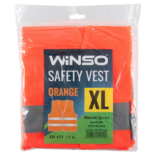 Жилет безпеки Winso світловідбиваючий помаранчевий, XL (149200) фото №1