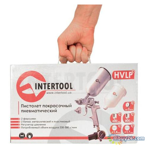 Фарборозпилювач HVLP Steel Prof Kit Intertool PT-1505 фото №6