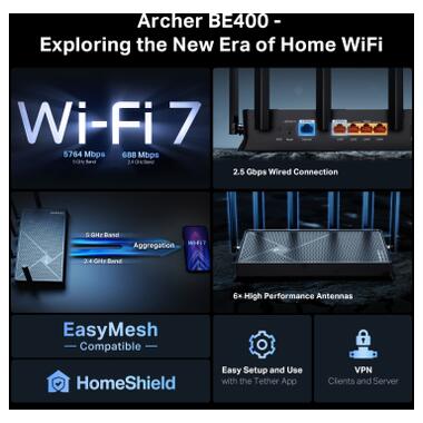 Маршрутизатор TP-Link Archer BE400 (ARCHER-BE400) фото №5