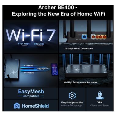 Беспроводной маршрутизатор TP-Link Archer BE400 фото №4