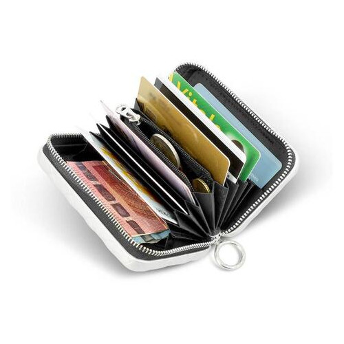 Гаманець на блискавці OGON Quilted zipper на 24 картки, сірий фото №4