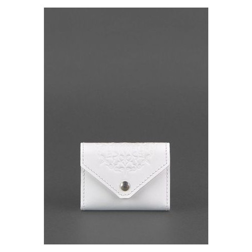 Жіночий шкіряний кард-кейс 3.0 (Гармошка) Білий з мандалою Blank Note BN-KK-3-light фото №1