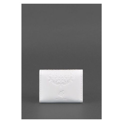 Жіночий шкіряний кард-кейс 3.0 (Гармошка) Білий з мандалою Blank Note BN-KK-3-light фото №4