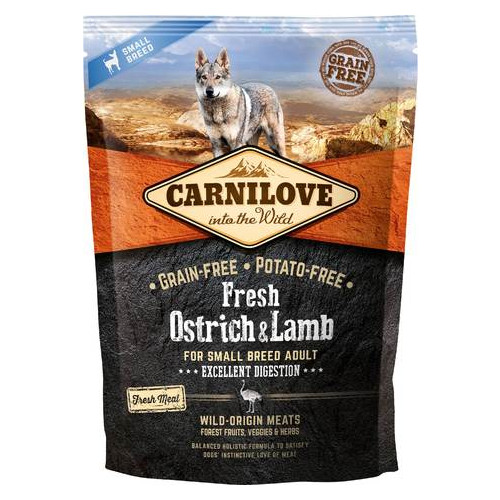 Корм для собак Carnilove Fresh Ostrich & Lamb Excellent Digestion 1,5 кг (170869/7472) фото №1