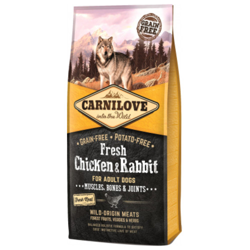 Сухий корм для собак Carnilove Fresh Chicken and Rabbit for Adult dogs 12 кг (8595602527526) фото №1