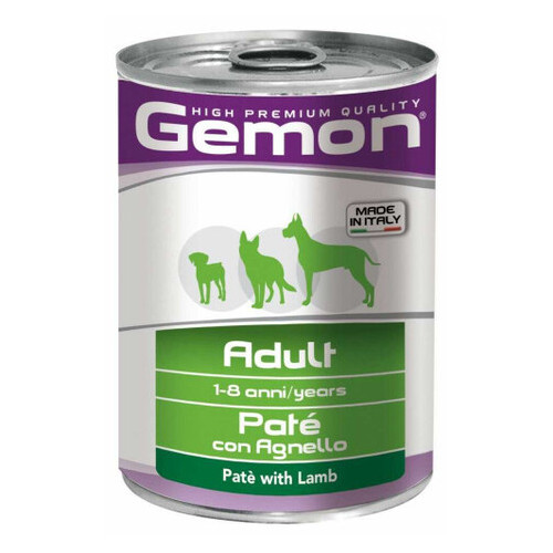 Вологий корм Gemon Dog Wet Adult паштет з ягням 0.4 кг (130828) фото №1