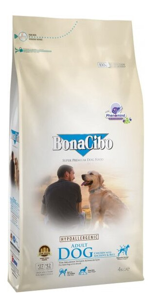 Корм для собак BonaCibo Adult Dog ChickenRice with Anchovy 4 kg (BC406113) фото №1