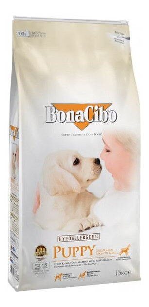 Корм для цуценят BonaCibo Puppy ChickenRice with Anchovy 15 kg (BC405703) фото №1