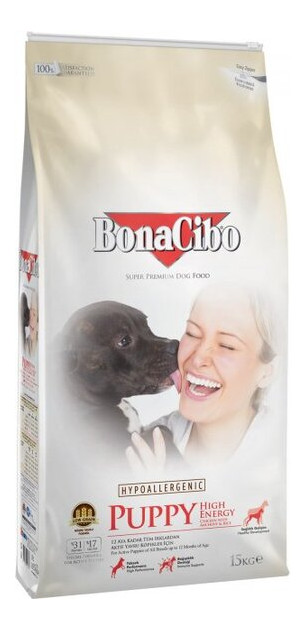 Корм для цуценят BonaCibo Puppy High Energy ChickenRice with Anchovy 15 kg (BC405741) фото №1