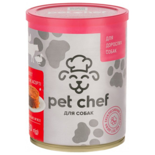 Консерви для собак Pet Chef паштет м'ясне асорті 360 г (4820255190266) фото №1