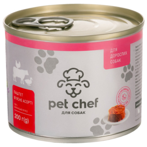 Консерви для собак Pet Chef паштет м'ясні асорті 200 г (4820255190143) фото №1