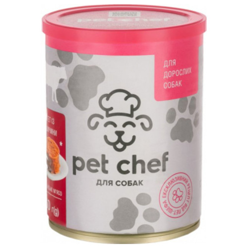 Консерви для собак Pet Chef паштет з яловичиною 360 г (4820255190259) фото №1