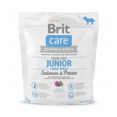 Сухий корм для собак Brit Care GF Junior Large Breed Salmon & Potato 1 кг (8595602510115) фото №1
