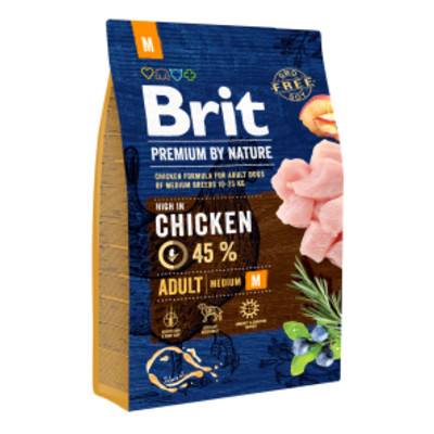 Сухий корм для собак Brit Premium Dog Adult M 3 кг (8595602526352) фото №1
