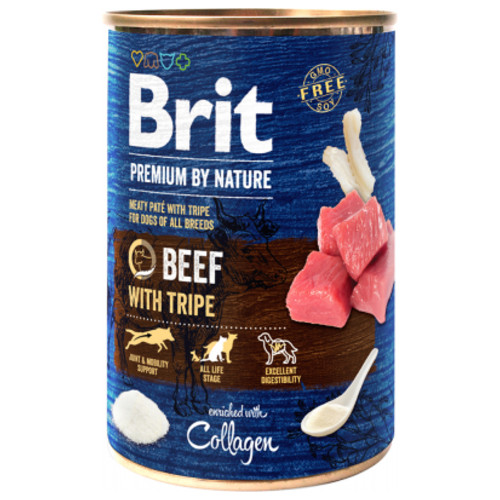 Консерви для собак Brit Premium by Nature яловичина з тельбухами 800 г (8595602538607) фото №1