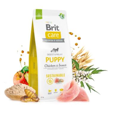 Сухий корм для собак Brit Care Dog Sustainable Puppy з куркою та комахами 12 кг (8595602558629) фото №2