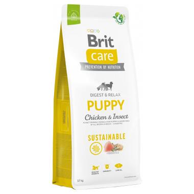 Сухий корм для собак Brit Care Dog Sustainable Puppy з куркою та комахами 12 кг (8595602558629) фото №1