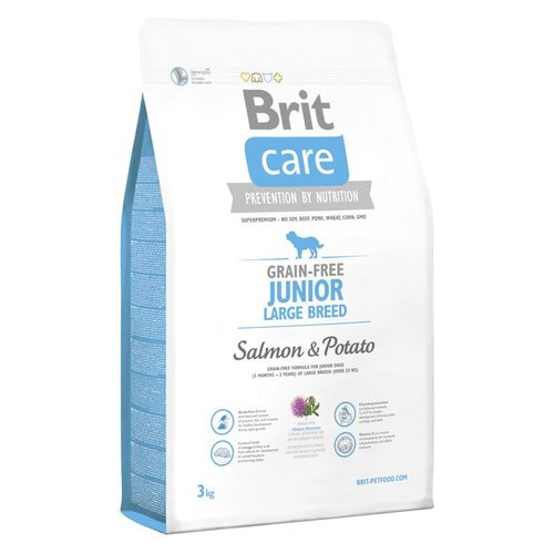 Корм для щенков Brit Care GF Junior Large Breed Salmon & Potato 12кг фото №1