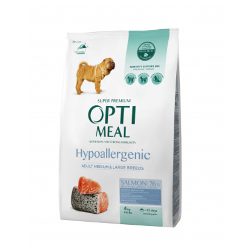 Сухий корм для собак Optimeal гіпоалергенний для середніх та великих порід - лосось 4 кг (4820215365932) фото №1