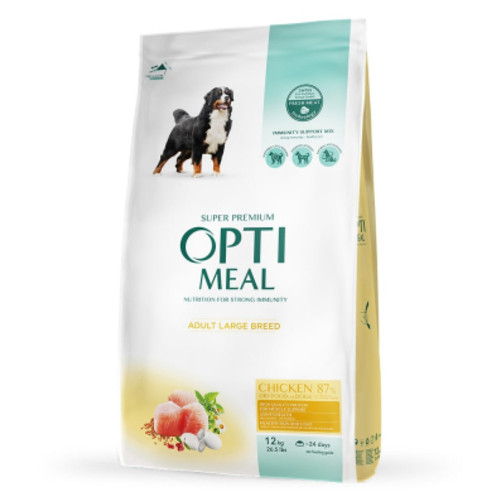 Сухий корм для собак Optimeal для великих порід зі смаком курки 12 кг (4820083905544) фото №1