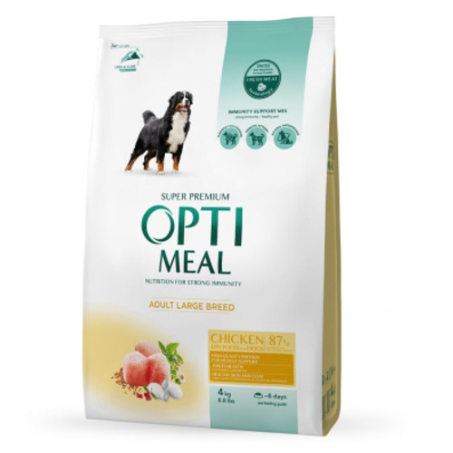 Сухий корм для собак Optimeal для великих порід зі смаком курки 4 кг (4820083905551) фото №1