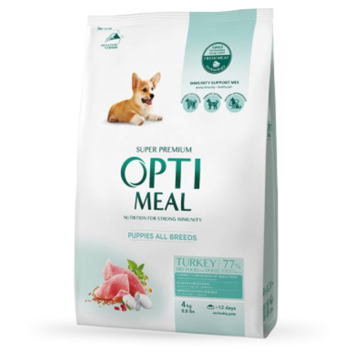 Сухий корм для собак Optimeal для цуценят всіх порід зі смаком індички 4 кг (4820083905490) фото №1