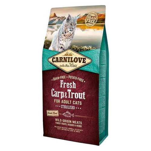 Корм для котов Carnilove Cat Fresh Carp & Trout Sterilised 6 кг (170878/7465) фото №1