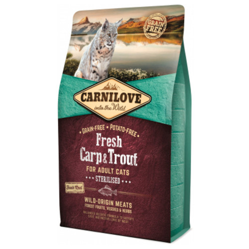 Сухий корм для кішок Carnilove Fresh Carp and Trout Sterilised for Adult cats 2 кг (8595602527441) фото №1