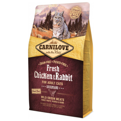 Сухий корм для кішок Carnilove Fresh Chicken and Rabbit for Adult cats 2 кг (8595602527397) фото №1