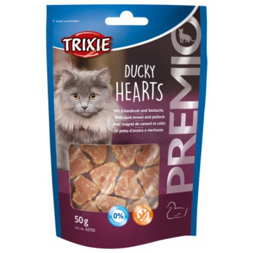 Ласощі для котів Trixie Premio Hearts качка/мінтай 50 г (4011905427058) фото №1